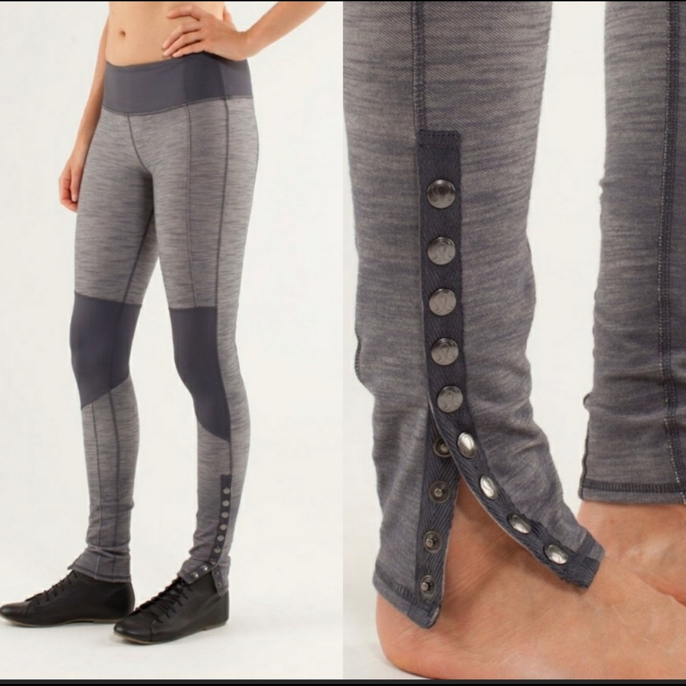 Lululemon Cross Town Charcoal Slub Leggings 6